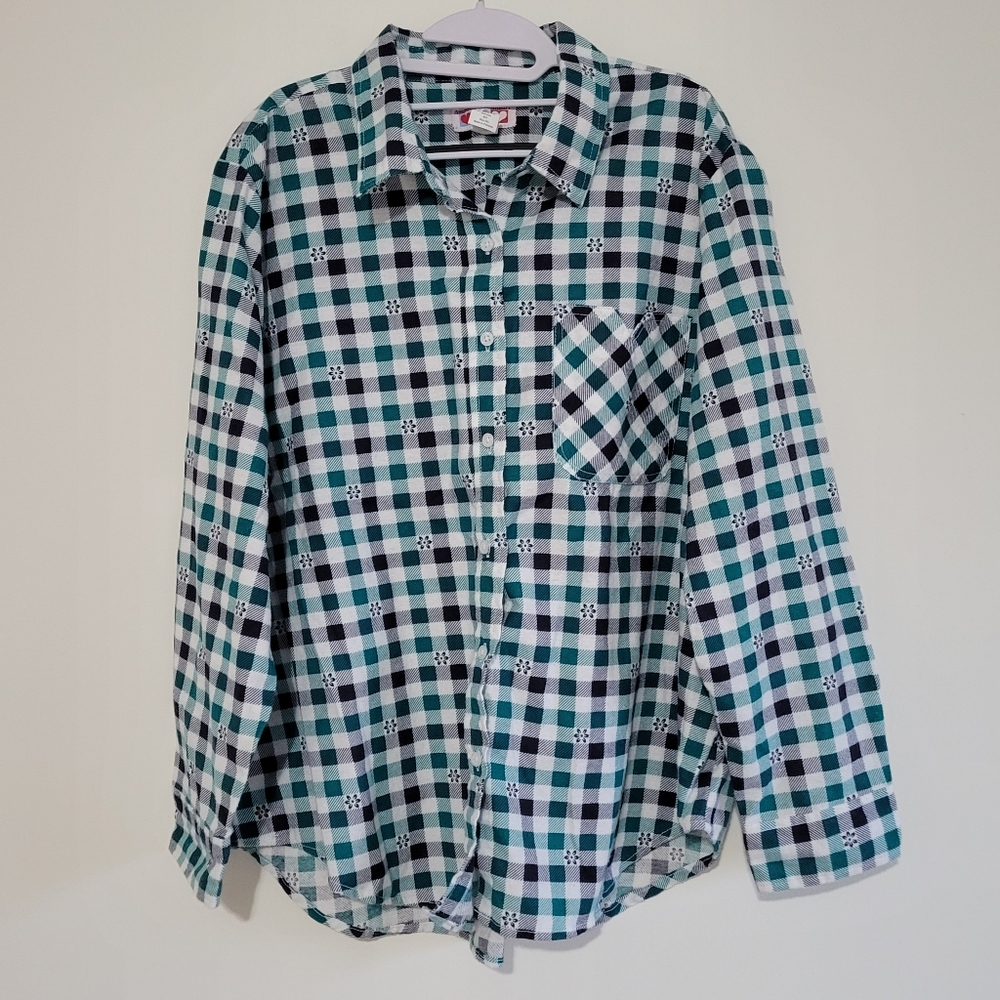 American Sweatheart Green Plaid Button Down Shirts Size 2XL